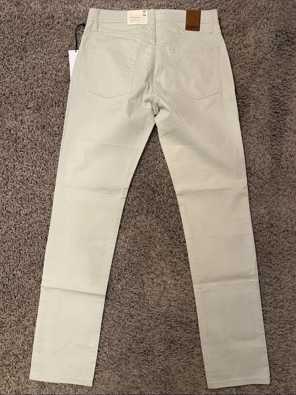 Goldsign Men's Slim Straight Pants in Off-White